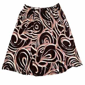 Connected Skirt Size 1X Stretchy Elastic Waist‎ Pull On Brown Mauve Lightweight